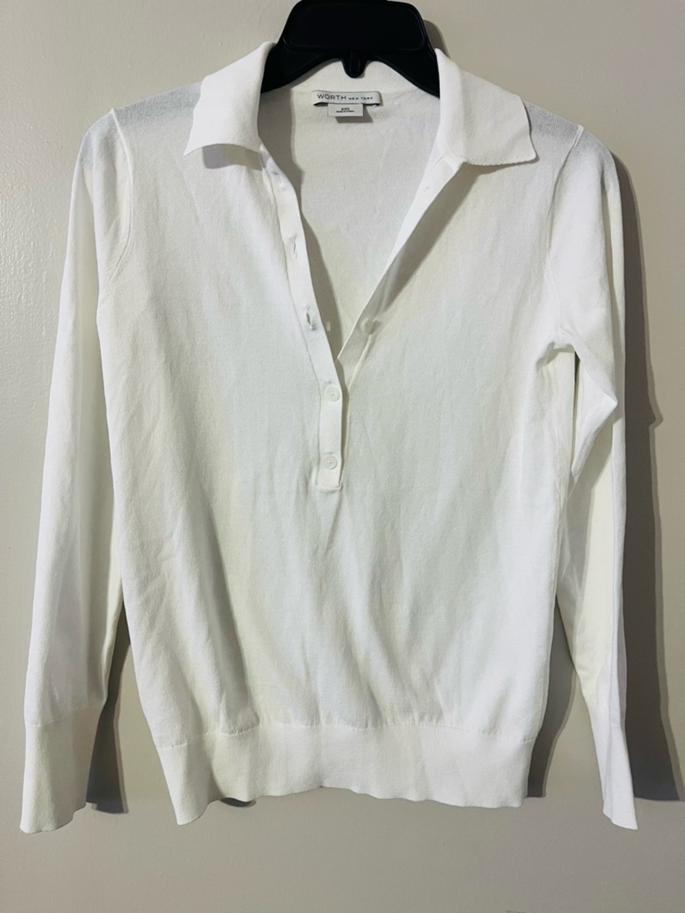 Beautiful White Long Sleeve Worth New York Sz XXS